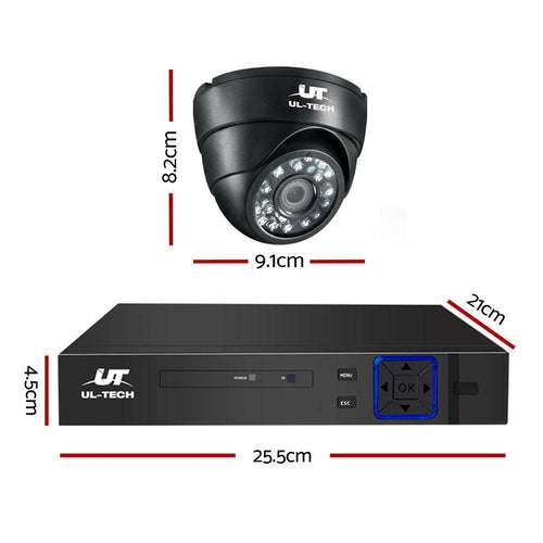 UL-TECH 1080P Security Camera System 4CH DVR with 4 CCTV Dome Cameras