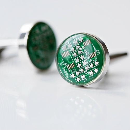 Real Circuit board Cufflinks + Engraved Box
